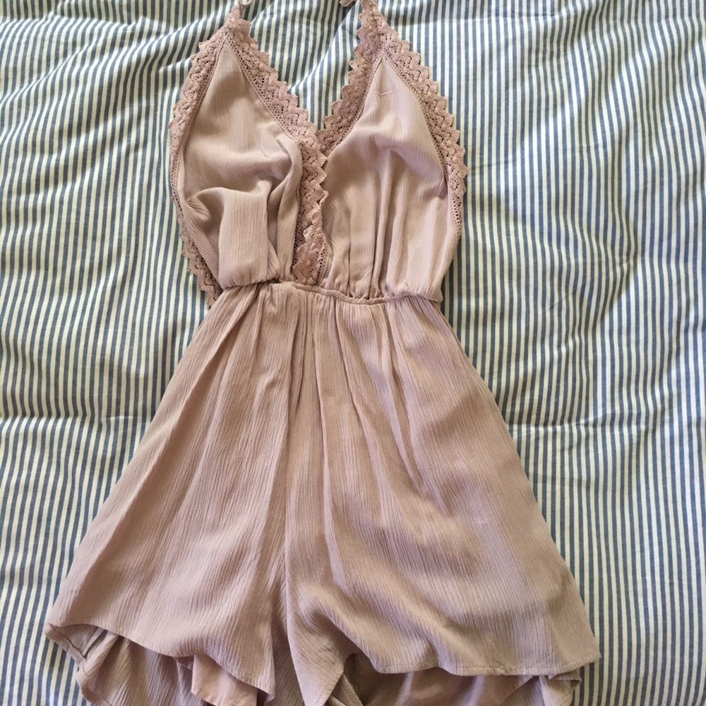 Pink Backless Romper